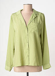 Chemisier tissage crêpe manches longues vert SEASON femme