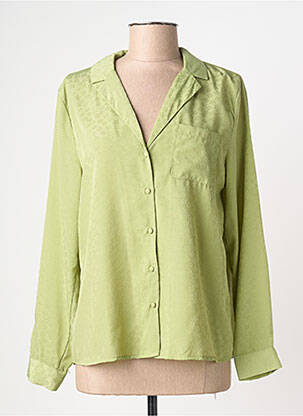 Chemisier tissage crêpe manches longues vert SEASON femme