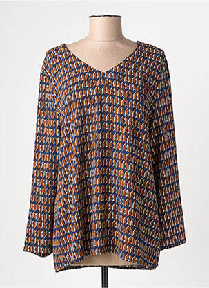 Blouse manches longues manches longues marron AKOZ DE TOI femme
