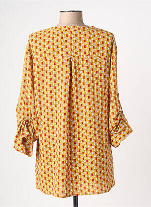 Tunique manches longues tissage crêpe jaune CHRISTY femme