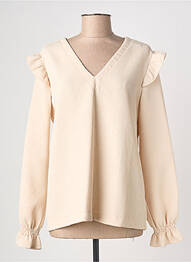 Blouse manches longues manches longues beige CERISE BLUE femme