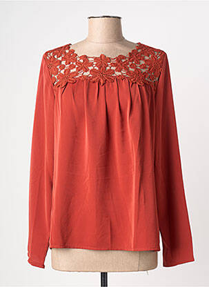 Chemisier coupe fluide manches longues orange AKOZ DE TOI femme