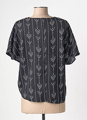 Blouse imprimé fantaisie manches courtes noir MISS K femme