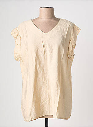 Blouse manches courtes manches courtes beige MELYA MELODY femme