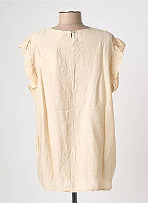 Blouse fermeture boutonnée au dos manches courtes beige MELYA MELODY femme