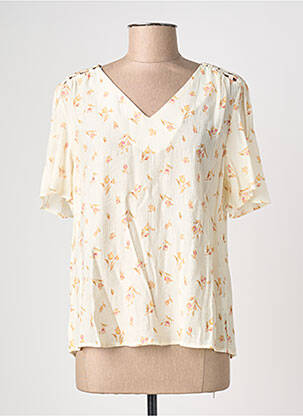 Top coupe fluide manches courtes beige CERISE BLUE femme