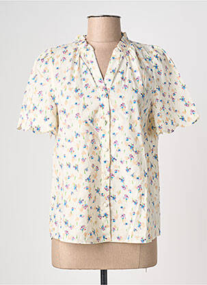 Chemisier manches courtes manches courtes beige CERISE BLUE femme