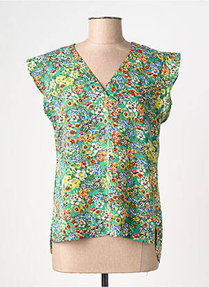Top manches courtes manches courtes vert AKOZ DE TOI femme