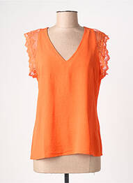 Blouse manches courtes manches courtes orange AKOZ DE TOI femme
