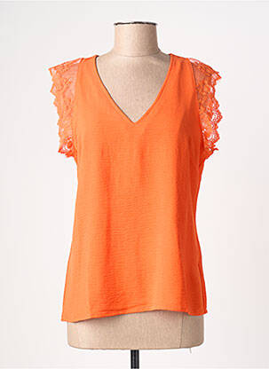 Blouse manches courtes manches courtes orange AKOZ DE TOI femme