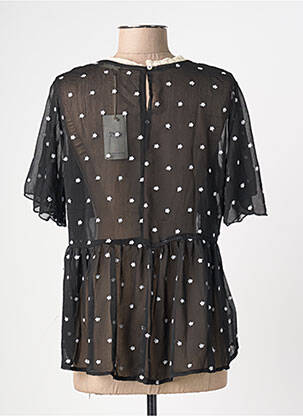 Blouse légère et transparente manches courtes noir MELYA MELODY femme
