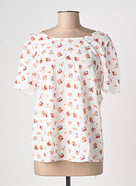 Blouse imprimé fleurs manches courtes beige CERISE BLUE femme