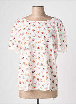 Blouse imprimé fleurs manches courtes beige CERISE BLUE femme