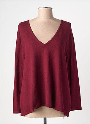 Pull coupe droite manches longues rouge SWEEWË femme
