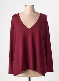 Pull stretch manches longues rouge SWEEWË femme