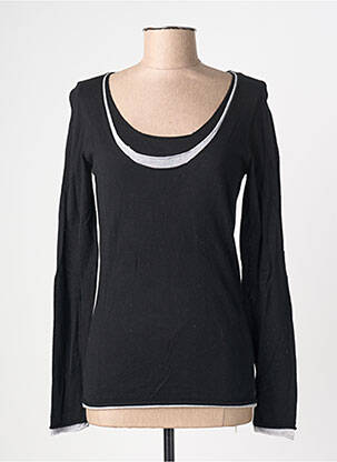 Pull maille fine manches longues noir TEDDY SMITH fille