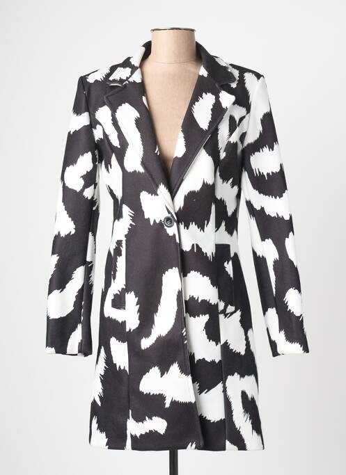 Manteau long coupe cintrée sans capuche noir JOLIFLY & JUSTINE Y femme