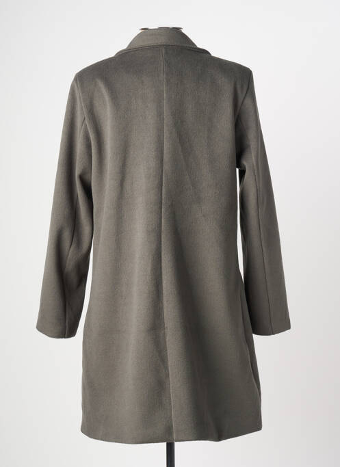 Manteau long coupe cintrée sans capuche vert JOLIFLY & JUSTINE Y femme