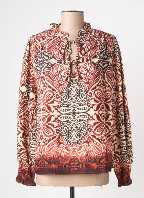 Blouse imprimé fantaisie manches longues rouge CHARLIOR femme
