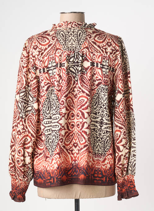Blouse imprimé fantaisie manches longues rouge CHARLIOR femme