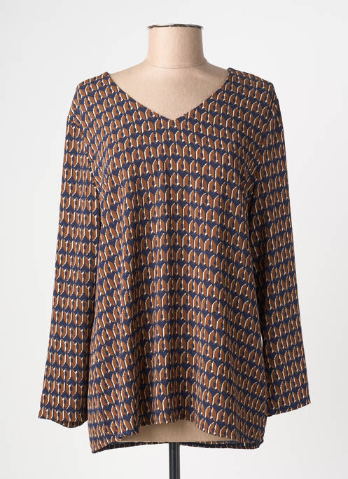 Blouse manches longues manches longues marron AKOZ DE TOI femme