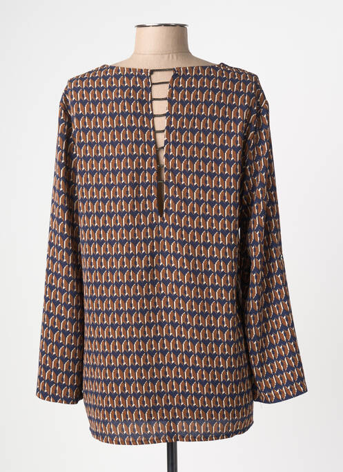 Blouse manches longues manches longues marron AKOZ DE TOI femme