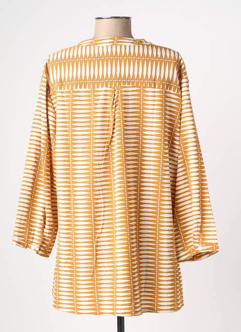 Tunique manches longues fermeture boutonnée sur le devant jaune CHRISTY femme