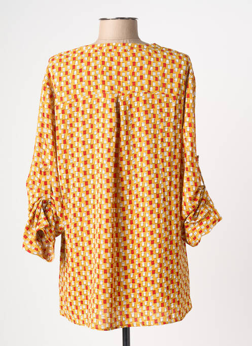 Tunique manches longues tissage crêpe jaune CHRISTY femme