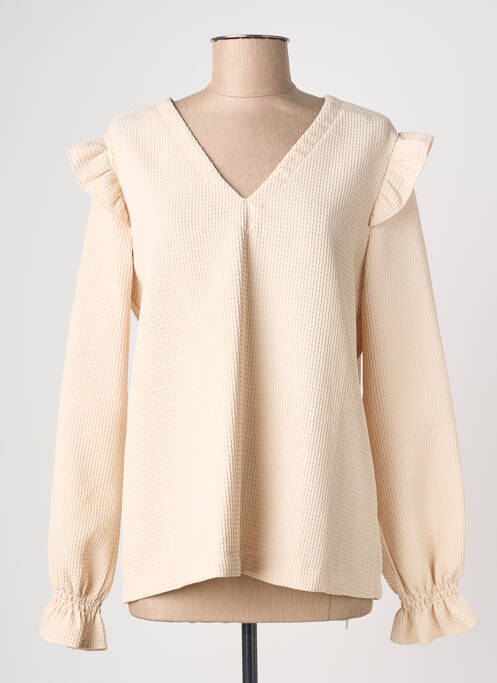Blouse manches longues manches longues beige CERISE BLUE femme
