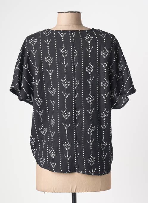 Blouse imprimé fantaisie manches courtes noir MISS K femme
