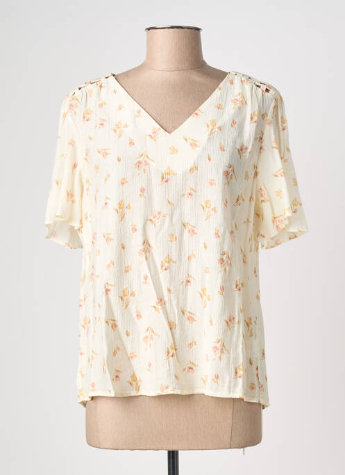 Top coupe fluide manches courtes beige CERISE BLUE femme