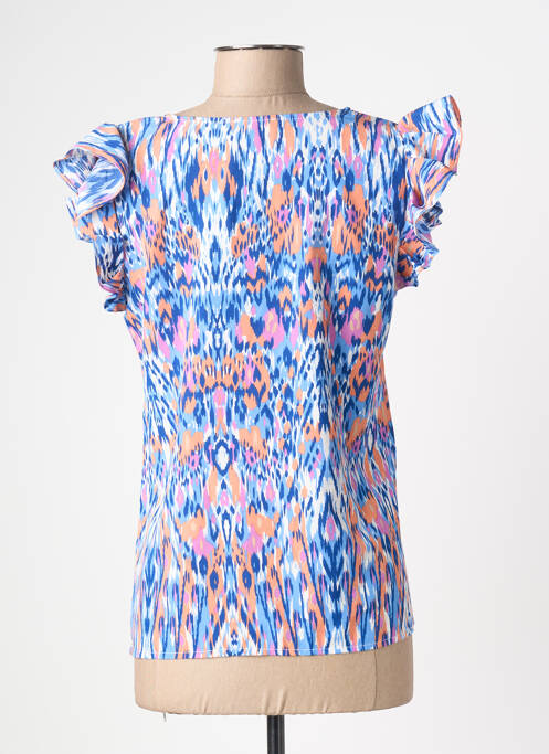 Blouse manches courtes manches courtes bleu AKOZ DE TOI femme