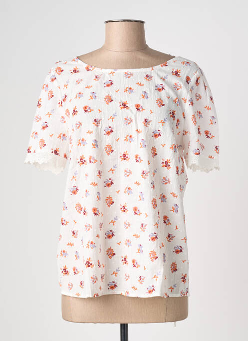 Blouse imprimé fleurs manches courtes beige CERISE BLUE femme