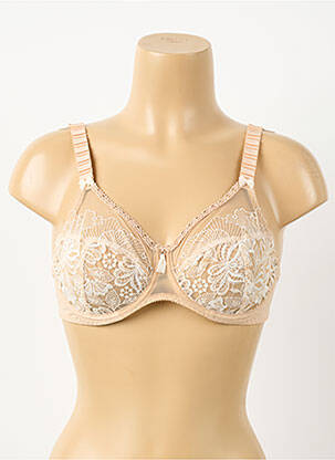 Soutien-gorge effet matière satinée haut soutien-gorge emboitant beige EMPREINTE femme