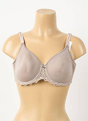 Soutien-gorge effet matière satinée haut soutien-gorge moulé gris EMPREINTE femme