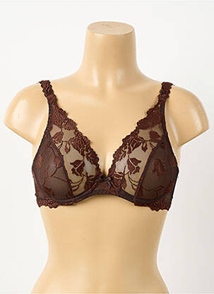 Soutien-gorge effet matière satinée haut soutien-gorge emboitant marron AUBADE femme