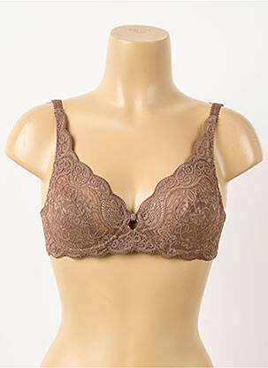 Soutien-gorge effet matière satinée haut soutien-gorge emboitant marron TRIUMPH femme