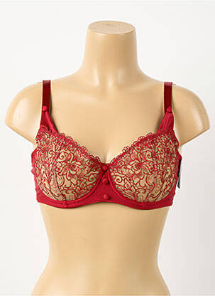 Soutien-gorge effet matière satinée haut soutien-gorge emboitant rouge KARL LAGERFELD X AUBADE femme