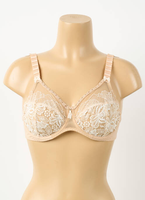 Soutien-gorge effet matière satinée haut soutien-gorge emboitant beige EMPREINTE femme