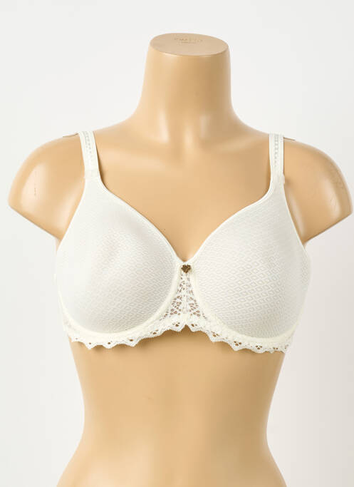 Soutien-gorge effet matière satinée haut soutien-gorge moulé blanc EMPREINTE femme