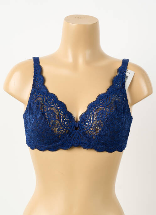 Soutien-gorge effet matière satinée haut soutien-gorge emboitant bleu fonce TRIUMPH femme