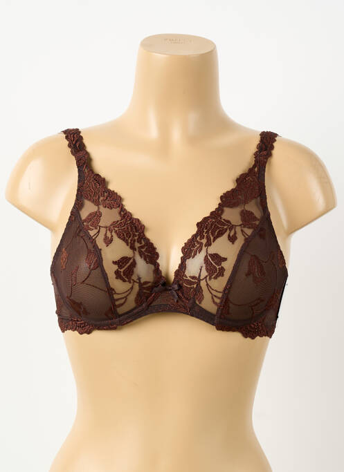 Soutien-gorge effet matière satinée haut soutien-gorge emboitant marron AUBADE femme