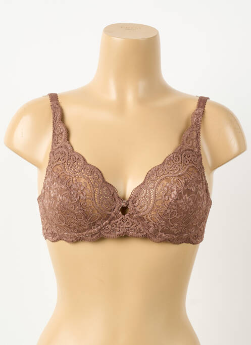 Soutien-gorge effet matière satinée haut soutien-gorge emboitant marron TRIUMPH femme
