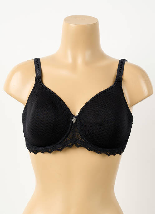 Soutien-gorge effet matière satinée haut soutien-gorge moulé noir EMPREINTE femme