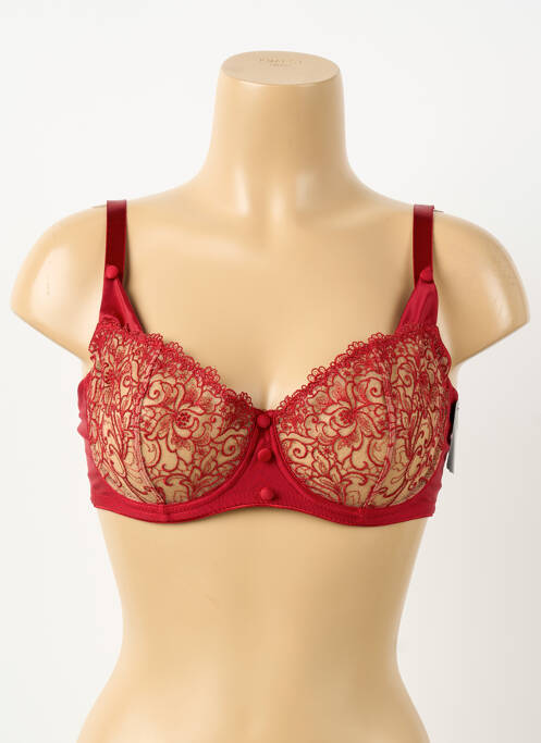 Soutien-gorge effet matière satinée haut soutien-gorge emboitant rouge KARL LAGERFELD X AUBADE femme