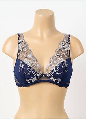 Soutien-gorge broderie haut soutien-gorge moulé bleu LISE CHARMEL femme
