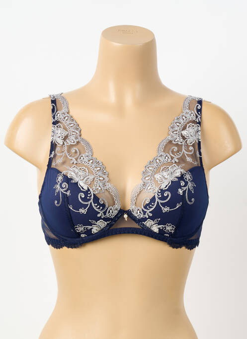 Soutien-gorge broderie haut soutien-gorge moulé bleu LISE CHARMEL femme