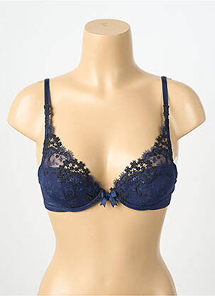 Soutien-gorge effet matière satinée haut soutien-gorge avec mousse de rembourrage amovible bleu SIMONE PERELE femme
