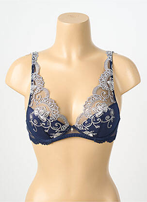 Soutien-gorge effet matière satinée haut soutien-gorge moulé bleu LISE CHARMEL femme