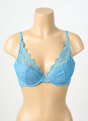 Soutien-gorge effet matière satinée haut soutien-gorge avec mousse de rembourrage amovible bleu SIMONE PERELE femme
